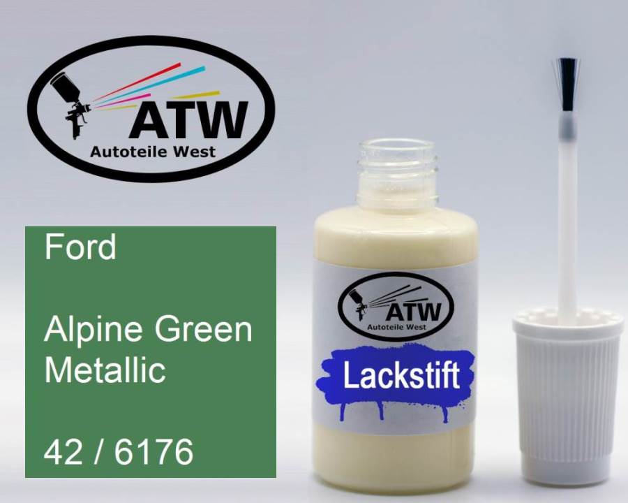 Ford, Alpine Green Metallic, 42 / 6176: 20ml Lackstift, von ATW Autoteile West.